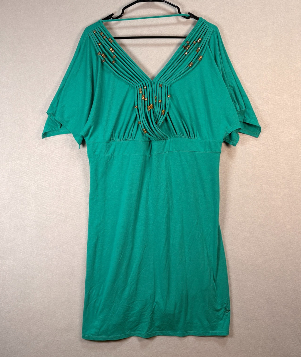 Baby Phat Jean Co Green Kimono Sleeve Dress Size 1X Y2K